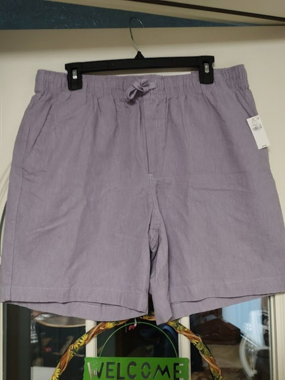 New Old Navy Lavendar Colored 7 Inch Inseam Linen Blend Jogger Shorts Men's L